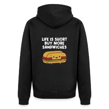 Sandwichs amusants pour les amateurs de sandwichs - Veste à capuche bio Premium Unisexe - noir - Dos - Nico (187cm)