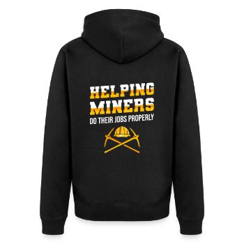 Engineer Lustig Mining Engineer - Unisex Premium Organic Zip Hoodie - black - Back - Nico (187cm)