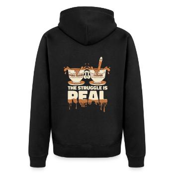 Painter Varnisher Funny The Struggle Is Real - Unisex Premium Organic Zip Hoodie - black - Back - Nico (187cm)