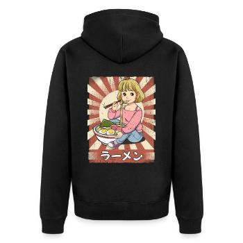 Ramen Girl Noodle Soup Ramen - Veste à capuche bio Premium Unisexe - noir - Dos - Nico (187cm)