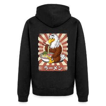 ramen eagle noodle soup ramen - Unisex Premium Organic Zip Hoodie - black - Back - Nico (187cm)