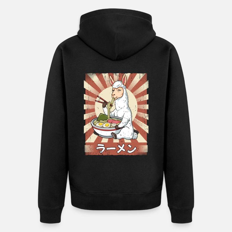 Ramen Alpaga Noodle Soup Ramen - Veste à capuche bio Premium Unisexe - noir