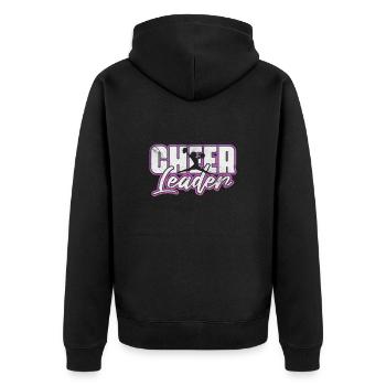 Cheerleader Cheerleading Sport Gymnastik Geschenk - Unisex Premium Bio Zip Hoodie - Schwarz - Hinten - Nico (187cm)