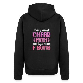 Cheerleader Cheerleading Sport Gymnastik Geschenk - Unisex Premium Bio Zip Hoodie - Schwarz - Hinten - Nico (187cm)