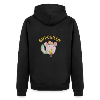 Chinchilla rongeur animal de compagnie rongeur cadeau - Veste à capuche bio Premium Unisexe - noir - Dos - Nico (187cm)
