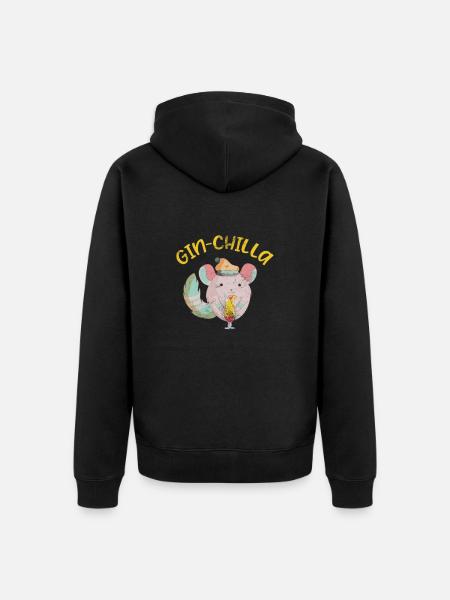 Chinchilla Rodent Pet Rodent Gift - Unisex Premium Organic Zip Hoodie - black