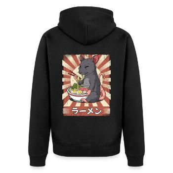 ramen rat soupe de nouilles ramen - Veste à capuche bio Premium Unisexe - noir - Dos - Nico (187cm)