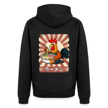 ramen rooster noodle soup ramen - Unisex Premium Organic Zip Hoodie - black - Back - Nico (187cm)