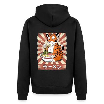 Ramen Tiger Noodle Soup Ramen - Veste à capuche bio Premium Unisexe - noir - Dos - Nico (187cm)