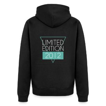 Limited Edition 2012 - Unisex Premium Bio Zip Hoodie - Schwarz - Hinten - Nico (187cm)