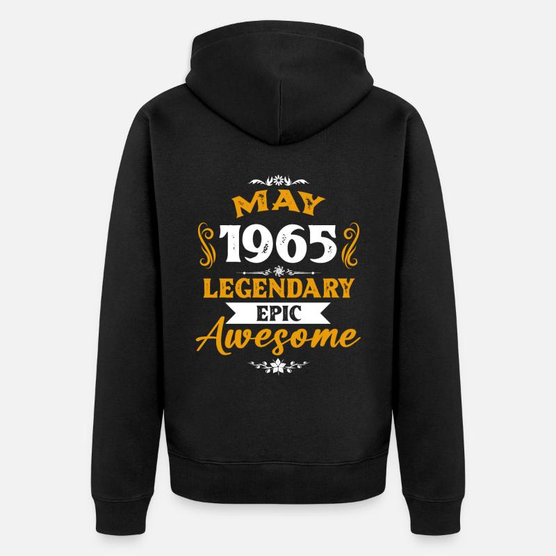 Mai 1965 Legends Cadeau d’anniversaire - Veste à capuche bio Premium Unisexe - noir