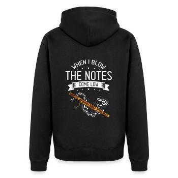 Fagottrohr für Fagottist und Fagottorchester - Unisex Premium Bio Zip Hoodie - Schwarz - Hinten - Nico (187cm)