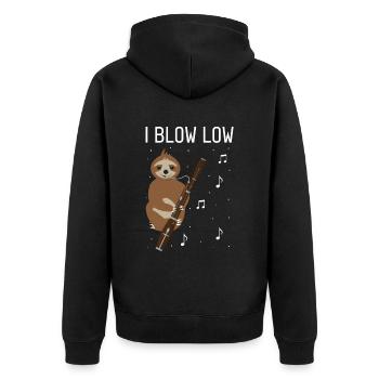 Fagottrohr für Fagottist und Fagottorchester - Unisex Premium Bio Zip Hoodie - Schwarz - Hinten - Nico (187cm)