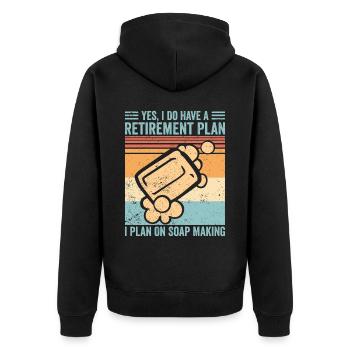Lustige Seifenherstellung Seifenmacher - Unisex Premium Bio Zip Hoodie - Schwarz - Hinten - Nico (187cm)