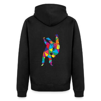 Low Poly Martial Arts Polygon Judo - Unisex Premium Organic Zip Hoodie - black - Back - Nico (187cm)