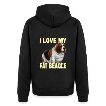 J’aime mon gros beagle - Veste à capuche bio Premium Unisexe - noir - Dos - Nico (187cm)