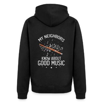Orchestre et instrument à vent - Veste à capuche bio Premium Unisexe - noir - Dos - Nico (187cm)