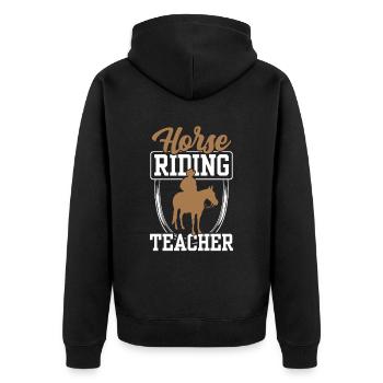 Riding Instructor Riding Lessons Riding Horse Rider - Unisex Premium Organic Zip Hoodie - black - Back - Nico (187cm)