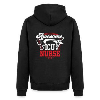 Great Intensive Care Nurse Intensive Care - Unisex Premium Organic Zip Hoodie - black - Back - Nico (187cm)