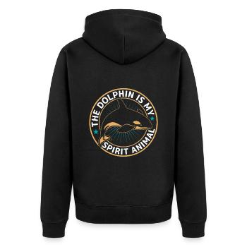 Le dauphin est mon animal spirituel Orques dans la mer - Veste à capuche bio Premium Unisexe - noir - Dos - Nico (187cm)