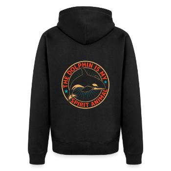 Le dauphin est mon animal spirituel Orques dans la mer - Veste à capuche bio Premium Unisexe - noir - Dos - Nico (187cm)