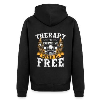 Motorcycle Rider Biker - Unisex Premium Organic Zip Hoodie - black - Back - Nico (187cm)