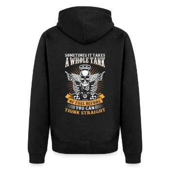 Biking Motorcycle Motorcyclist Biker - Unisex Premium Organic Zip Hoodie - black - Back - Nico (187cm)
