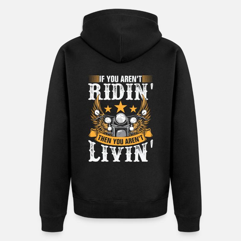 Citation du motard moto - Veste à capuche bio Premium Unisexe - noir