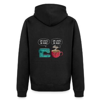 Coudre du café - Veste à capuche bio Premium Unisexe - noir - Dos - Nico (187cm)
