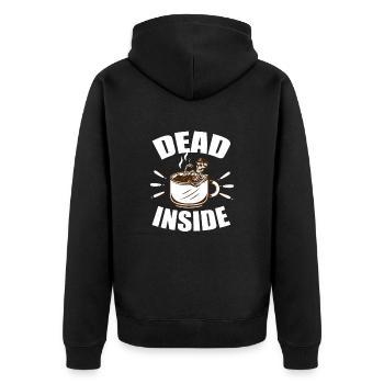 Kaffee Koffein Espresso Barista Geschenk - Unisex Premium Bio Zip Hoodie - Schwarz - Hinten - Nico (187cm)