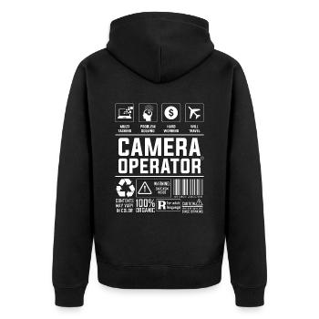 Camera Operator Video Producer Filmmaker Cameraman - Unisex Premium Organic Zip Hoodie - black - Back - Nico (187cm)