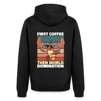 Hummer Lobster - Unisex Premium Bio Zip Hoodie - Schwarz - Hinten - Nico (187cm)