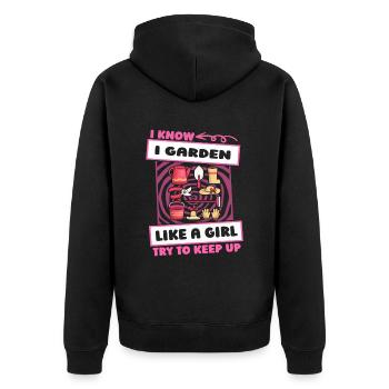Hobby Gardener Garden Funny - Unisex Premium Organic Zip Hoodie - black - Back - Nico (187cm)