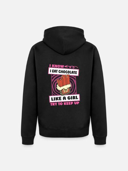 Chocolate Chocolate Funny - Unisex Premium Organic Zip Hoodie - black