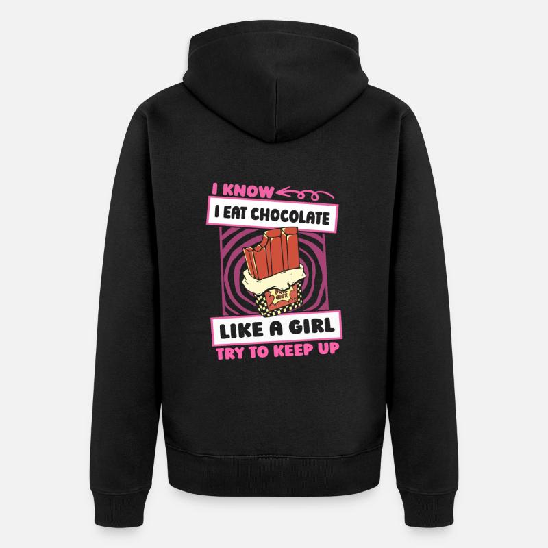 Chocolat Chocolat Drôle - Veste à capuche bio Premium Unisexe - noir