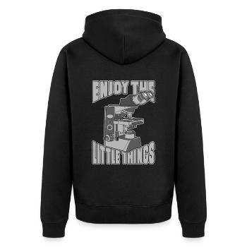 Biology Biologist Microscope - Unisex Premium Organic Zip Hoodie - black - Back - Nico (187cm)