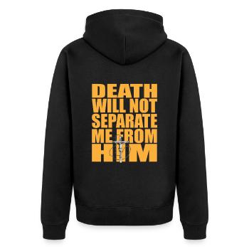 Christ Christentum - Unisex Premium Bio Zip Hoodie - Schwarz - Hinten - Nico (187cm)