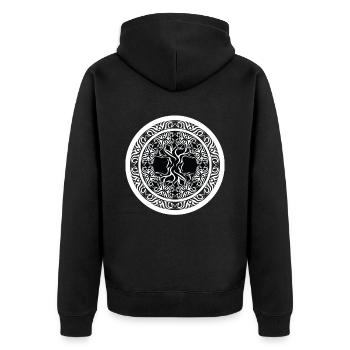Rune de la mythologie de l’arbre nordique - Veste à capuche bio Premium Unisexe - noir - Dos - Nico (187cm)