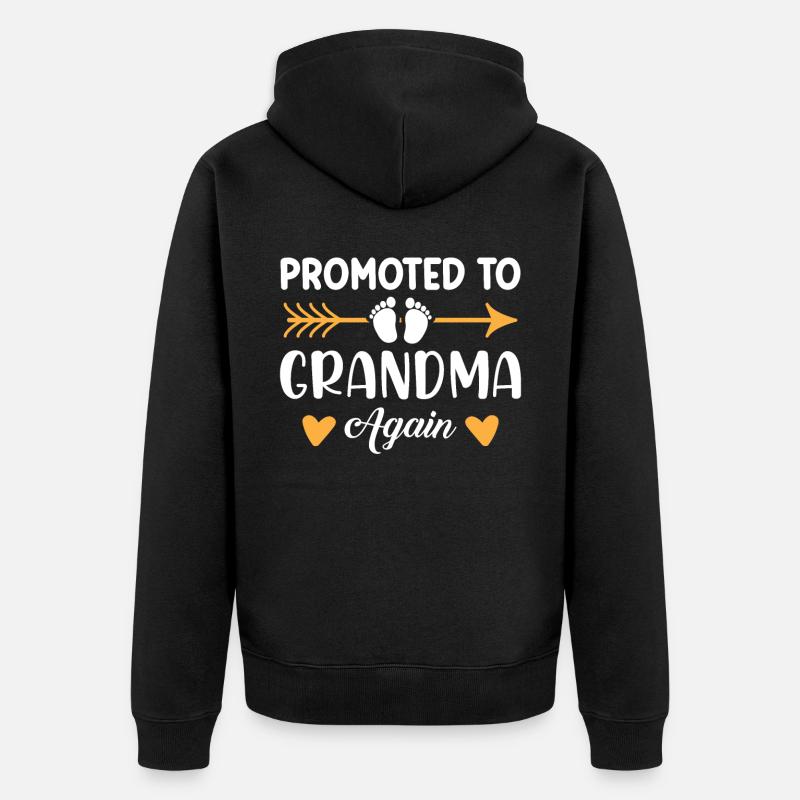 Mamie 2023 Annonce Grossesse Grand-mère - Veste à capuche bio Premium Unisexe - noir