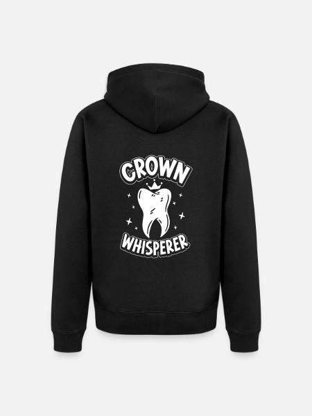 Crown Whisperer - Technicien dentaire - Veste à capuche bio Premium Unisexe - noir