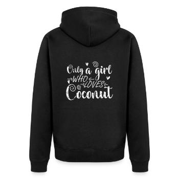 Seulement une fille qui aime les fruits de noix de - Veste à capuche bio Premium Unisexe - noir - Dos - Nico (187cm)