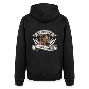My other shirt is a masterpiece of clay - - Unisex Premium Organic Zip Hoodie - black - Back - Nico (187cm)