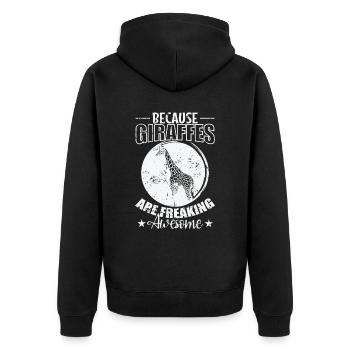 Parce que les girafes sont géniales - Veste à capuche bio Premium Unisexe - noir - Dos - Nico (187cm)
