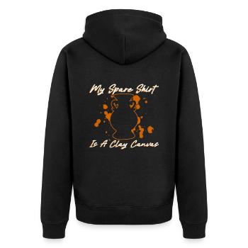 My Spare Shirt Is A Clay Canvas - Töpfer Keramik - Unisex Premium Bio Zip Hoodie - Schwarz - Hinten - Nico (187cm)
