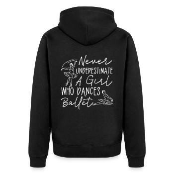 Ballet Danseuse Danse Ballerine - Veste à capuche bio Premium Unisexe - noir - Dos - Nico (187cm)