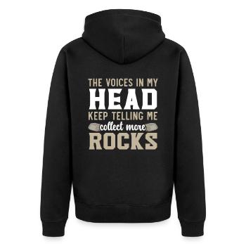 Voices in my head telling me to m - Unisex Premium Organic Zip Hoodie - black - Back - Nico (187cm)
