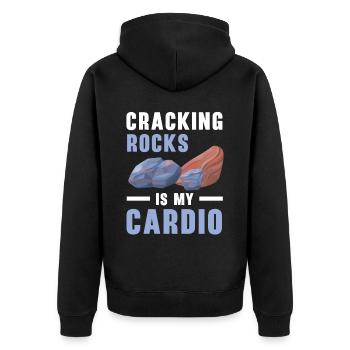 Craquer des roches est ma collection de pierres cardio - Veste à capuche bio Premium Unisexe - noir - Dos - Nico (187cm)