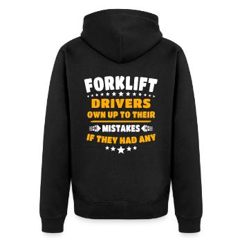 Stapler Gabelstapler - Unisex Premium Bio Zip Hoodie - Schwarz - Hinten - Nico (187cm)