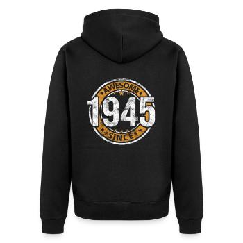Génial depuis 1945 Retro Vintage Birthday - Veste à capuche bio Premium Unisexe - noir - Dos - Nico (187cm)
