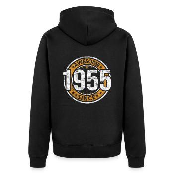 Génial depuis 1955 Retro Vintage Birthday - Veste à capuche bio Premium Unisexe - noir - Dos - Nico (187cm)